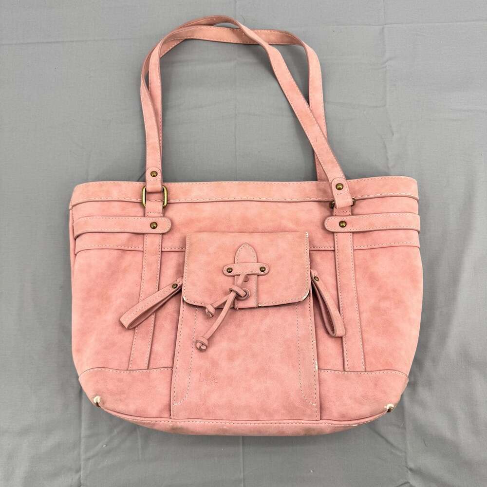 B.O.C. Born Concept Pink Faux Suede Shoulder Tote Bag